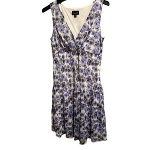 Connected Apparel Shift Dress Women's Size10 Purple Floral Sleeveless